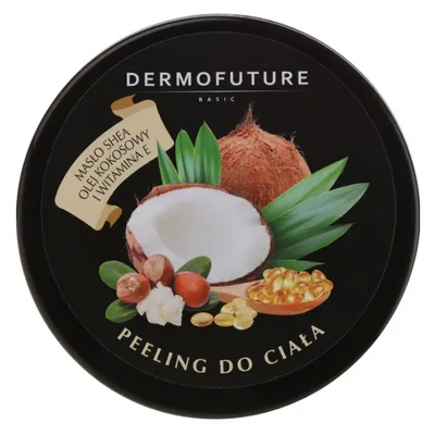 Dermofuture Precision Cukrowy peeling do ciała `Masło Shea, olej kokosowy, witamina E`
