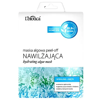 L'biotica Maska algowa peel-off nawilżająca `Spirulina i mięta`