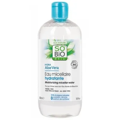 SO'BiO Etic Hydra Aloe Vera, Lotion Micellaire Nettoyante (Woda micelarna z bio aloesem do demakijażu)