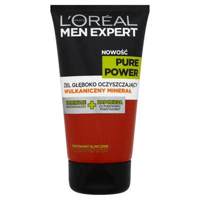 L'Oreal Paris Men Expert, Pure Power, Żel głęboko oczyszczający `Wulkaniczny Minerał`