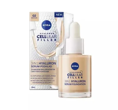 Nivea Hyaluron Cellular Filler, 3in1 Hyaluron Serum Foundation (Serum - podkład z kwasem hialuronowym)