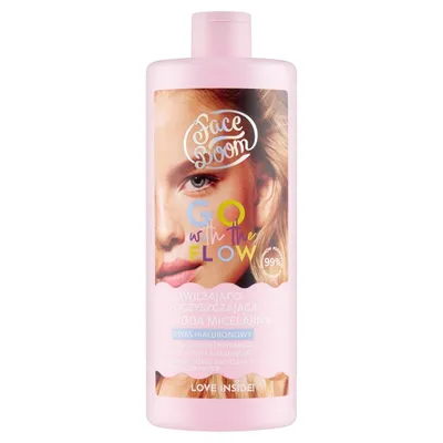 FaceBoom Go With The Flow, Moisturizing & Cleansing Micellar Water (Nawilżająco-oczyszczająca woda micelarna z kwasem hialuronowym)