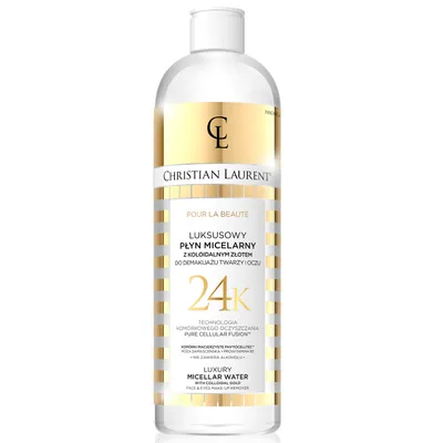 Christian Laurent Pour La Beaute, Luksusowy płyn micelarny z koloidalnym złotem do demakijażu twarzy i oczu 24k