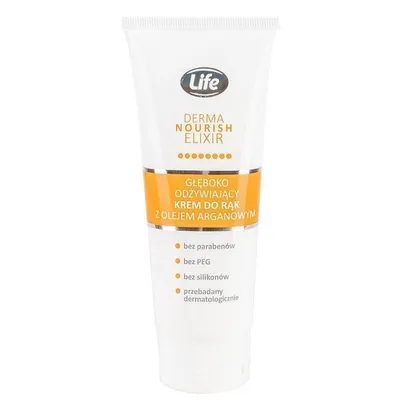 Life Derma Nourish Elixir, Głęboko odżywiający krem do rąk z olejem arganowym