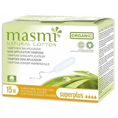 Masmi Natural Cotton, Tampons Super Plus (Tampony super plus bez aplikatora)