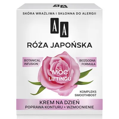 AA Moc Roślin, Róża Japońska, Krem na dzień do cery wrażliwej i skłonnej do alergii`Poprawa konturu + wzmocnienie`