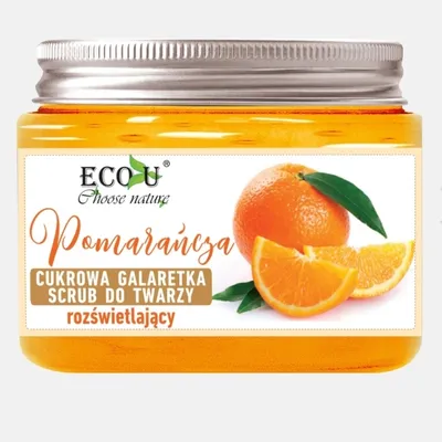 Eco U Choose Nature, Orange Brightening Sugar Jelly Face Scrub (Rozjaśniająca peelingująca galaretka do twarzy)