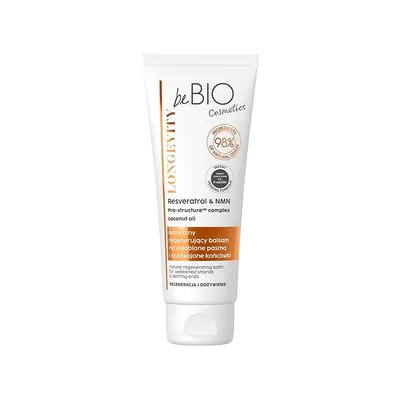 beBIO Longevity,  Naturalny balsam na osłabione pasma i końcówki  `Regeneracja i odżywienie`