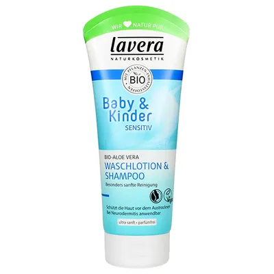 Lavera Baby & Kinder, Waschlotion & Shampoo (Szampon i emulsja do mycia ciała z aloesem)