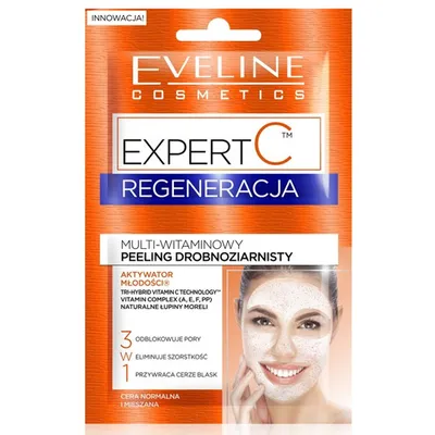 Eveline Cosmetics Expert C Regeneracja, Multi-witaminowy peeling drobnoziarnisty 3 w 1