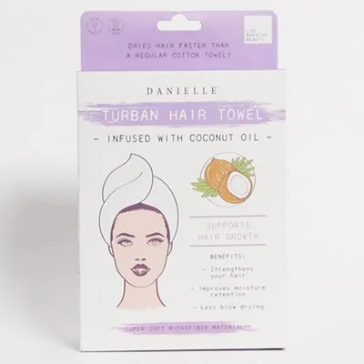 Danielle Creations Turban Hair Towel Infused with Coconut Oil (Turban do włosów z olejkiem kokosowym)