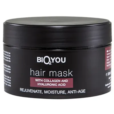 BIO2YOU Natural Hair Mask with Collagen & Hyaluronic Acid (Regeneracyjna maska nawilżająca do włosów z kolagenem i kwasem hialuronowym)