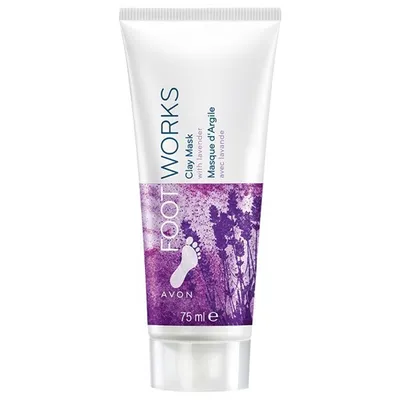 Avon Foot Works, Beautiful Lavender, Comforting 3 in 1 Mask [Clay Mask with Lavender] (Intensywnie pielęgnująca maska do stóp 3 w 1 [Wygładzająca maska lawendowa do stóp])