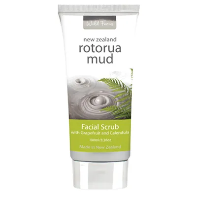 Wild Ferns Rotorua Mud, Facial Scrub (Błotny peeling do twarzy z grejpfrutem i nagietkiem)