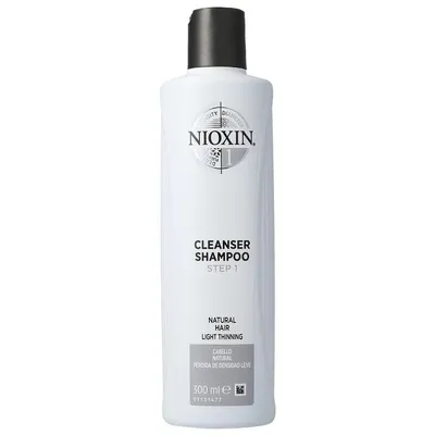 Nioxin System 1, Cleanser Shampoo (Szampon oczyszczający  do włosów naturalnych z niewielką skłonnością do wypadania , lekko przerzedzonych)
