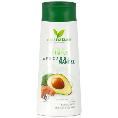 Cosnature Avocado & Mandel, Repair Shampoo (Naturalny regenerujący szampon do włosów z awokado i migdałami)