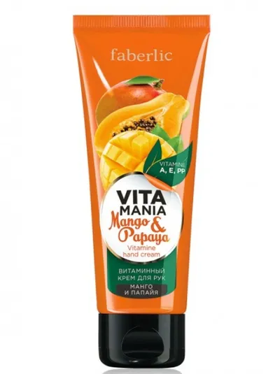 Faberlic Vitamania, Witaminowy krem do rąk `Mango i papaja`