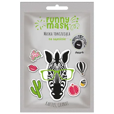 Marion Funny Mask, Maska tonizująca na tkaninie `Zebra`