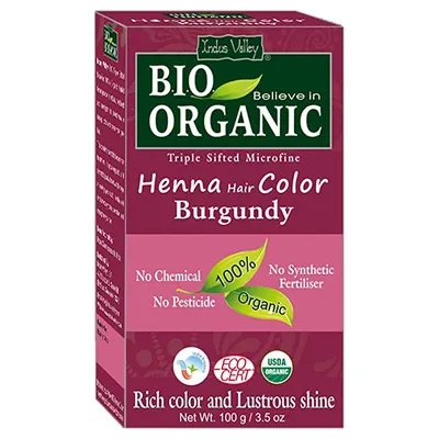 Indus Valley Bio Organic Henna Hair Color Burgundy (Farba na bazie henny `Burgund`)