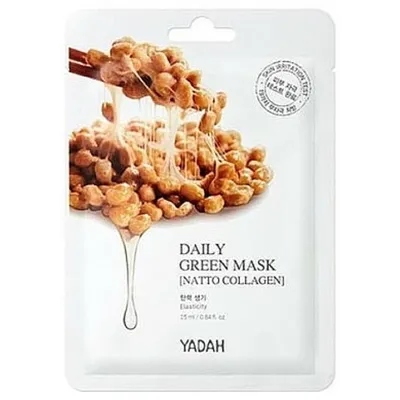 Yadah Daily Green Mask Natto Collagen (Maska o działaniu silnie nawilżającym i ujędniającym Kolagenowa)