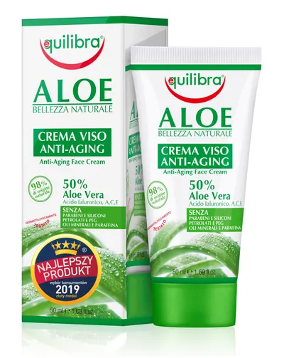 Equilibra Aloe Crema Viso (50% Aloe Vera) (Aloesowy krem do twarzy (50% aloesu))