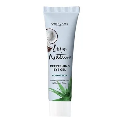 Oriflame Love Nature, Refreshing Eye Gel with Organic Aloe Vera & Coconut Water (Odświeżający żel pod oczy z organicznym aloesem i wodą kokosową)