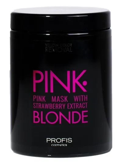 Profis Cosmetics Yellow Color Removal, Pink Blonde, Pink Mask with Strawberry Extract (Maska do włosów z różowym pigmentem eliminująca żółte tony)