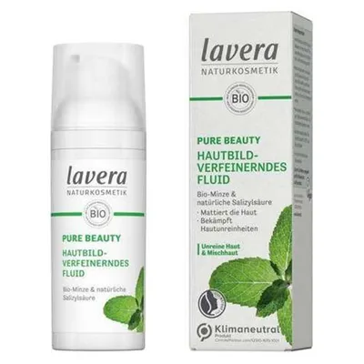Lavera Pure Beauty, Hautbildverfeinerndes Fluid (Fluid do cery mieszanej z kwasem salicylowym i bio miętą (nowa wersja))