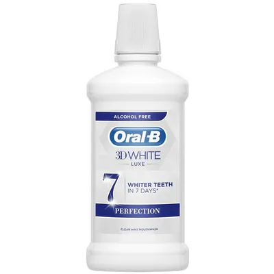 Oral-B 3D White Luxe Perfection, Clean Mint Mouthwash (Płyn do płukania ust  bez alkoholu)
