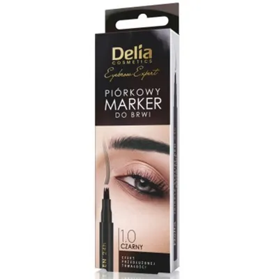 Delia Eyebrow Expert, Tripple Stylist Pen 24 h Brow Tint (Piórkowy marker do brwi)