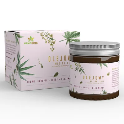 Hemp King Olejowy mus konopny z CBD do ciała o zapachu różowego lotosu