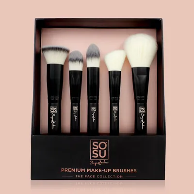 Sosu The Face Collection, Premium Make-up Burshes (Zestaw 5 pędzli do twarzy)