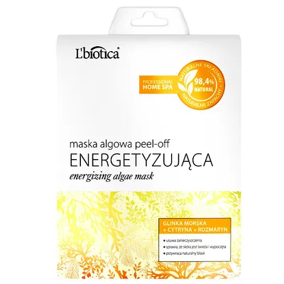 L'biotica Maska algowa peel-off energetyzująca `Glinka morska, cytryna, rozmaryn`