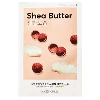 Missha Airy Fit, Face Mask Shea Butter (Nawilżająco - odżywcza maseczka w płachcie z ekstraktem z masła Shea)