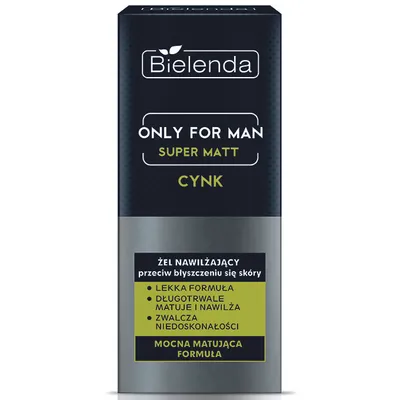 Bielenda Only for Men, Super Mat, Żel nawilżający przeciw błyszczeniu się skóry