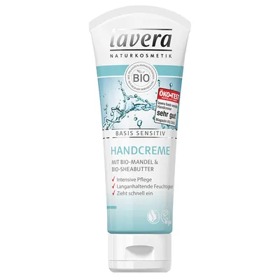 Lavera Basis Sensitiv, Handcreme [Hand Cream with Almond & Shea Butter] (nowa wersja) (Krem do rąk z migdałami i masłem shea)