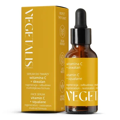 Vegetalis Cosmetics Vitamin C + Squalane Face Serum (Serum z witaminą C i skwalanem)