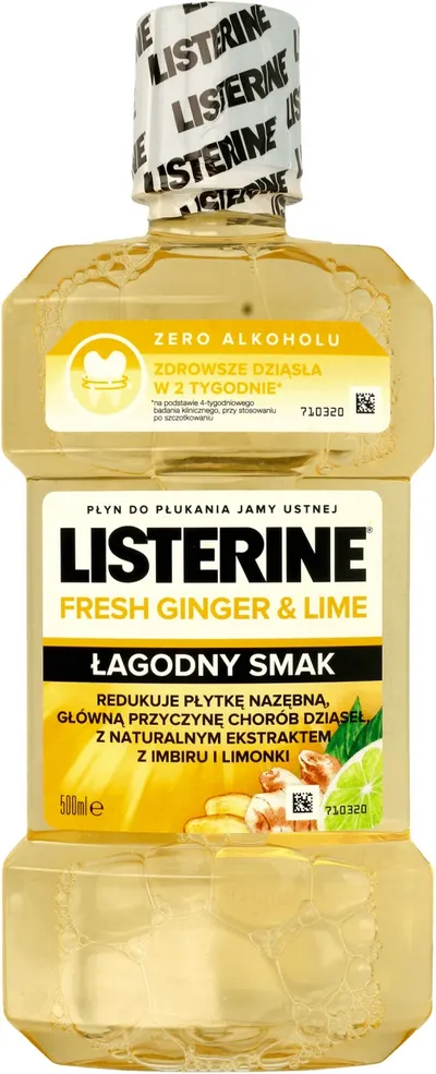 Listerine Fresh Ginger & Lime, Płyn do płukania jamy ustnej  `Łagodny smak`