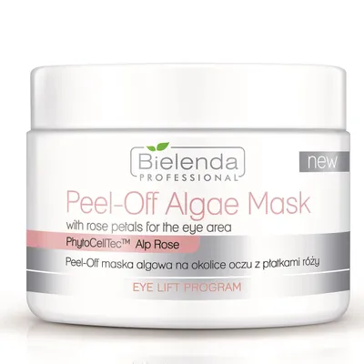 Bielenda Professional Face Program, Peel-Off Algae Mask with Rose Petals for the Eye Area (Maska algowa na okolice oczu z płatkami róży)