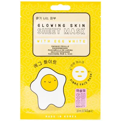 Sugu Glowing Skin Sheet Mask With Egg White (Rozświetlająca maska w płachcie z białkiem jajka)