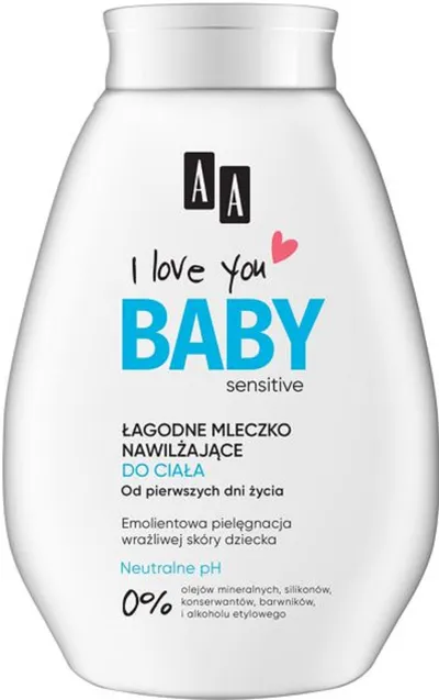 AA I Love you Baby, Sensitive, Łagodne mleczko nawilżające do ciała