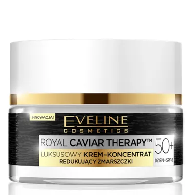Eveline Cosmetics Royal Caviar Therapy 50+ , Luksusowy krem-koncentrat redukujący zmarszczki na dzień