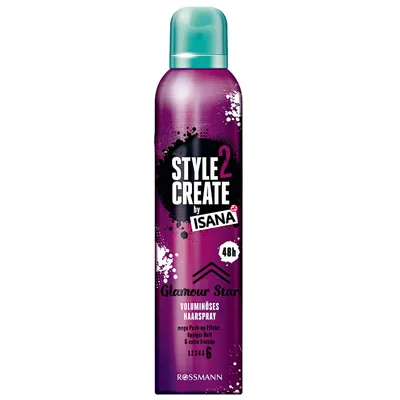 Isana Style 2 Create, Glamour Star, Voluminöses Haarspray (Spray zwiększający objętość włosów)