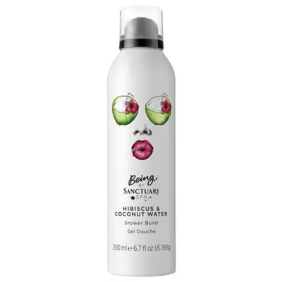 Being by Sanctuary Spa Hibiscus& Coconut Water Shower Burst (Pianka pod prysznic `Hibiskus i woda kokosowa`)
