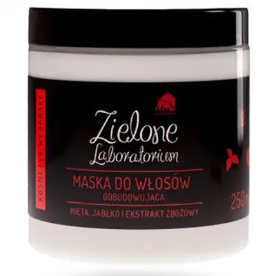 Zielone Laboratorium Odbudowująca maska do włosów z miętą, jabłkiem i ekstraktem zbożowym