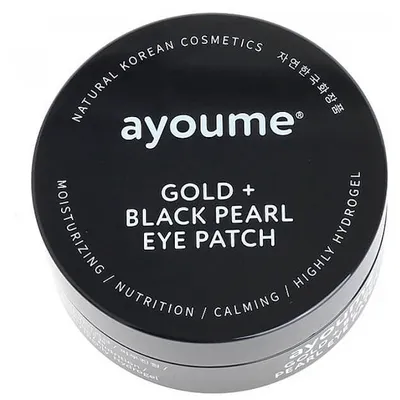 Ayoume Gold & Black Pearl Eye Patchpasta (Płatki pod oczy ze złotymi i czarnymi perłami)