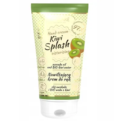 Vollare Cosmetics VegeBar, Kiwi Splash Hand Cream (Nawilżający krem ​​do rąk `Olej awokado i Bio woda z kiwi`)