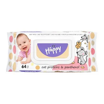 Bella Baby Happy, Chusteczki nawilżane z proteinami owsa i panthenolem