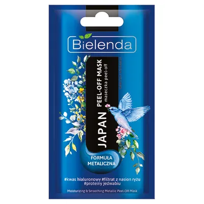 Bielenda Japan Peel-off Mask, Metaliczna maseczka peel-off nawilżająco – wygładzająca