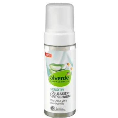 Alverde Sensitiv Rasierschaum Aloe Vera & Kamille (Pianka do golenia do skóry wrażliwej `Aloes i rumianek`)